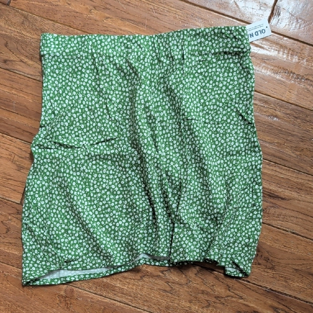Old Navy Green Floral Mini Skirt